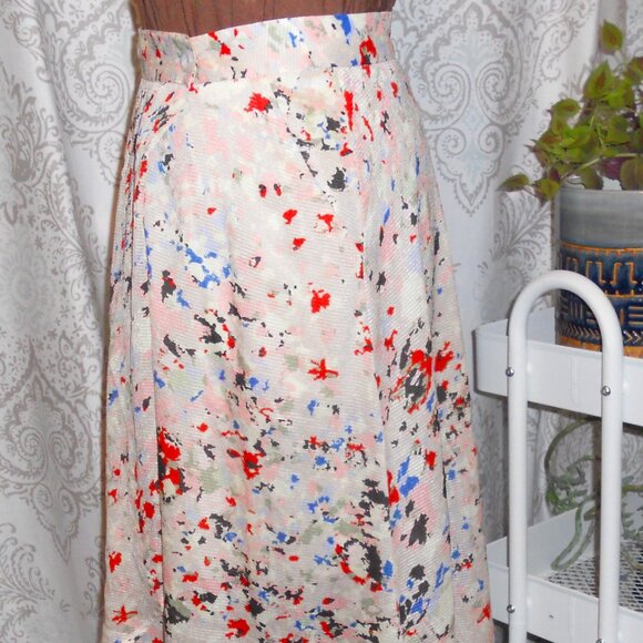 BCBGeneration 2 Pink Paint Splatter Wrap Skirt High Low Hemline - Picture 3 of 7